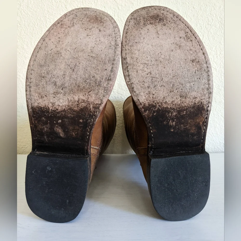 Freebird by Steven Crosby Slouch Leather Buckle Boots 6 - Picture 11 of 16